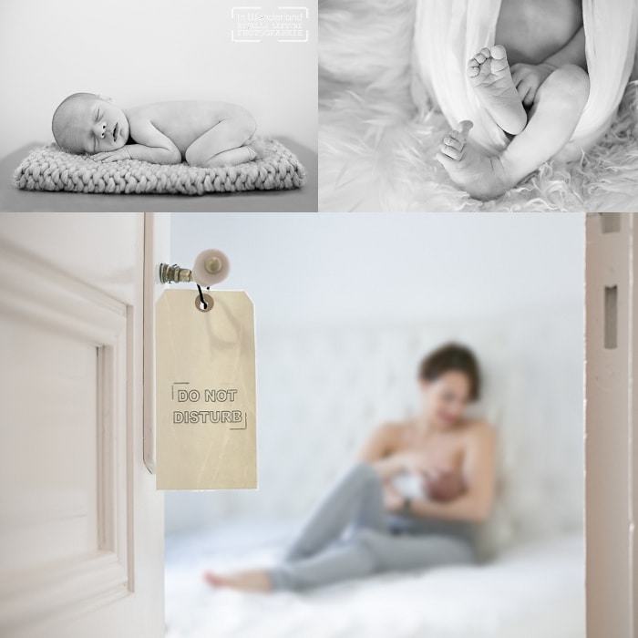 photos de naissance avec bébé et maman