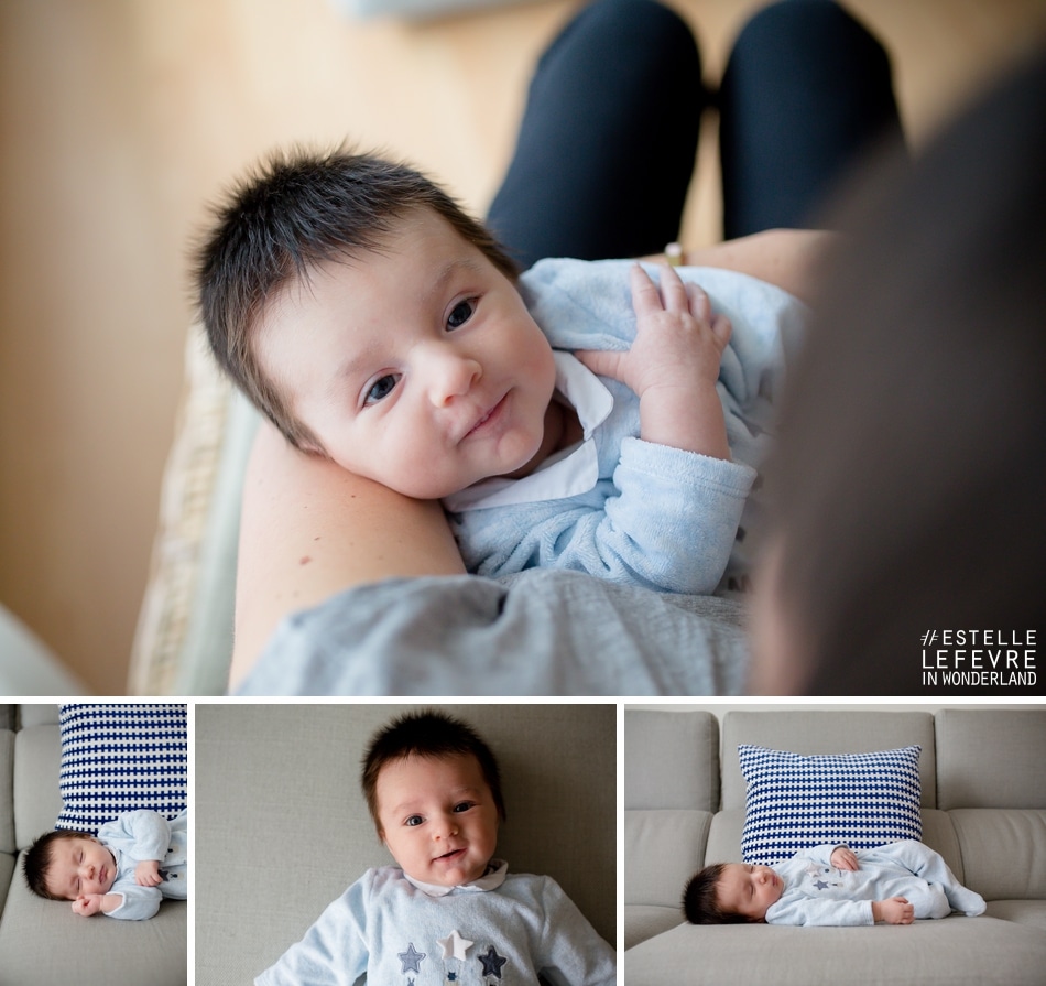 Séance photo de naissance à domicile photographe bébé à Levallois