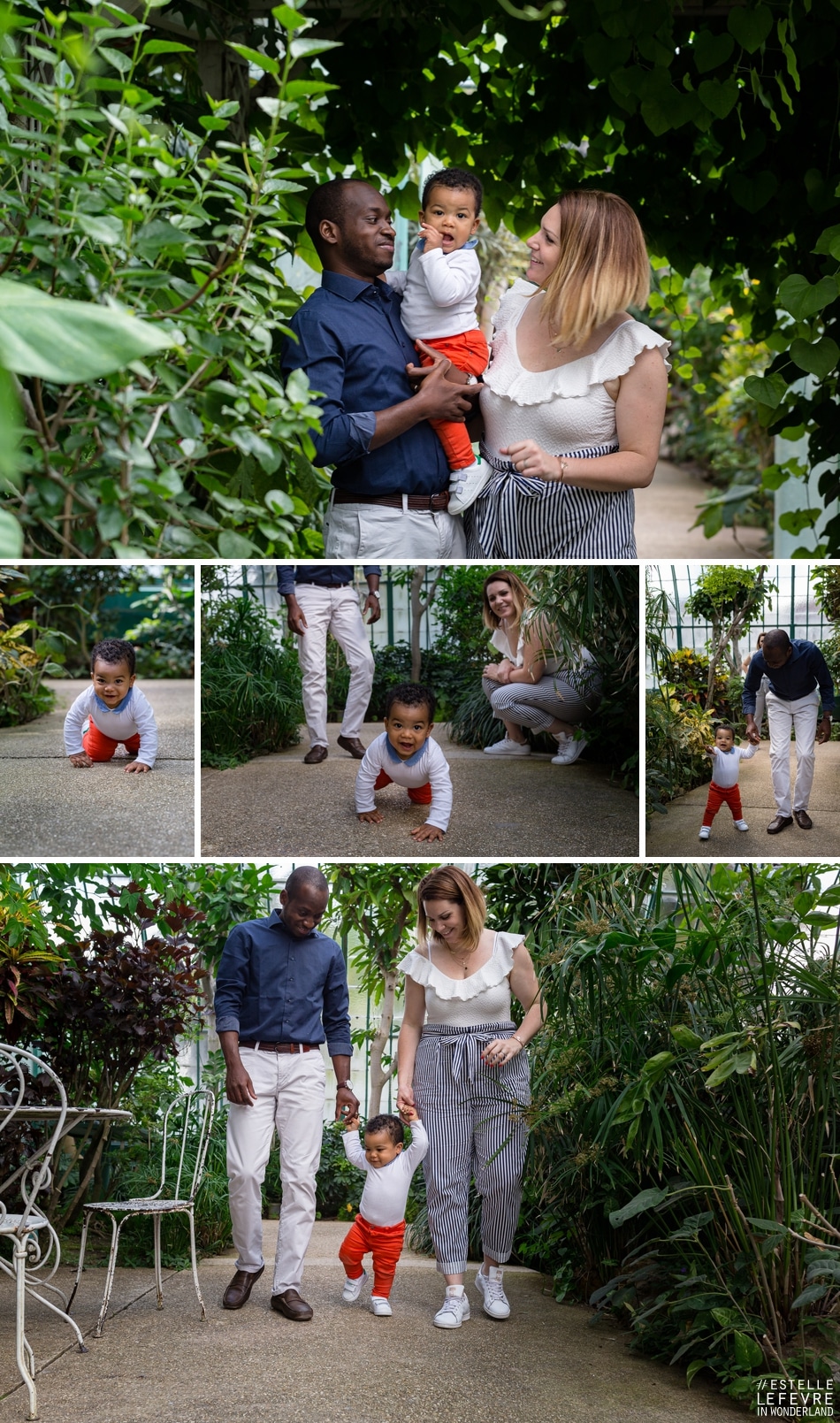 Photos en famille pour les premiers pas de bébé photographe à Bois Colombes