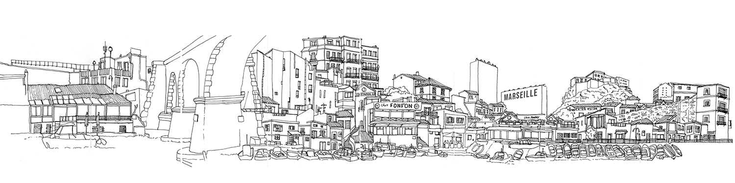 Carnet croquis Marseille Vallon des Auffes